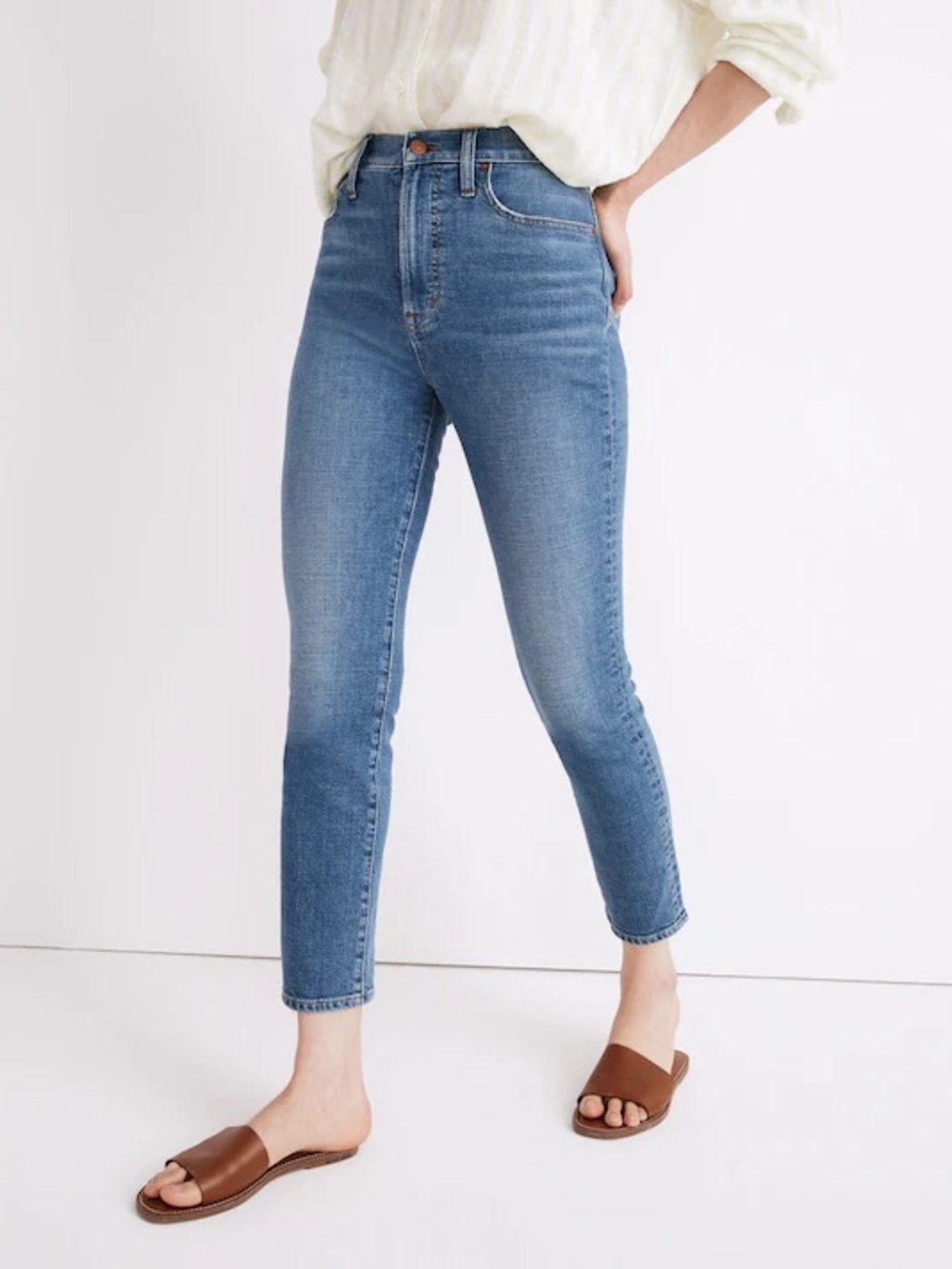 Madewell The Perfect Straight Vintage Crop Jean Stretch Size 28 Blue